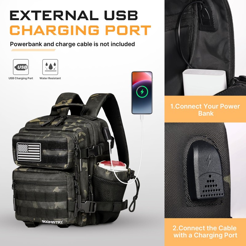 Boomistry 15L Mini Tactical Backpack Small Tactical Backpack for Men