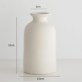 12cm White Ceramic Small Vases Set for Dry Flowers Minimalist Home Decor Modern Farmhouse Centerpiece Living Room Bedroom Office