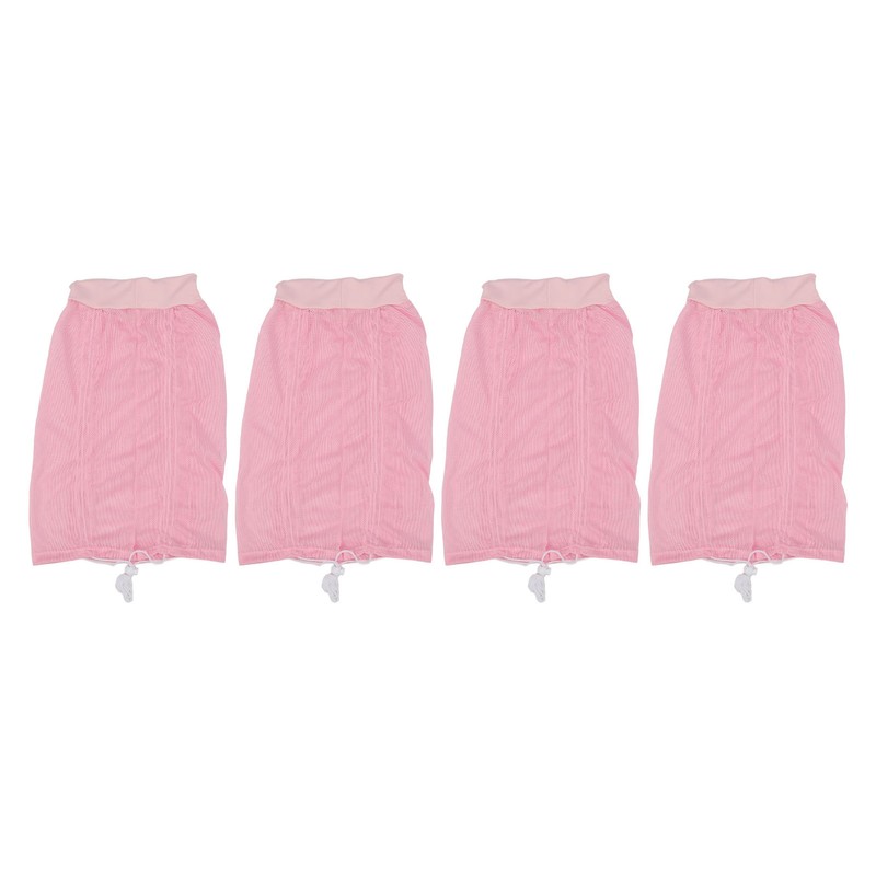 4pcs Hair Net Plopping Hat Drawstring Adjust Strap Washable Reusable