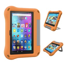 All-New H D 8 Case, Tablet 8 Kids Case (12th Generation, 2022 Release/10th Generation, 2020 Release) - Shockproof Case with Handle Stand ＨＤ8 inch Tablet -Orange