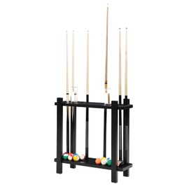 Hathaway Classic Floor Billiard Pool Cue Rack, Finish, 10.25"L x 29"W x 28.25"H, Black