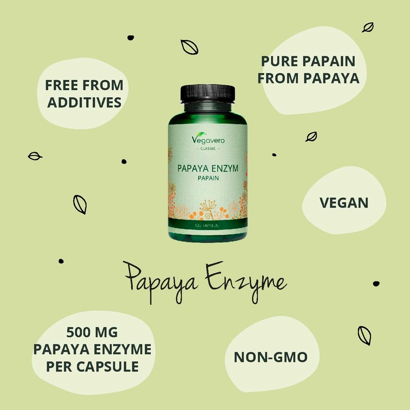 Papaya Enzyme Vegavero® | 1500mg Papain | 100% Natural: Carica