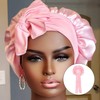 Bonnet Sleep Cap,SchlafmüTze,Bonet,Bonnet Seide,Haarhaube für Die Nacht,Haarhaube,Duschhaube (Rosa)