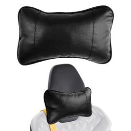 Auto Nackenkissen Kopfstütze, Pu-Leder Weichheit Autokopfstütze, Auto-Nackenkissen Aus Leder und Baumwolle, Reisekissen zur Nackenstütze, Schutz der Halswirbelsäule, Bequemes, Atmungsaktives (Schwarz)