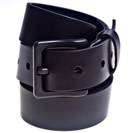 Beep Free 1 3/8” Italian Leather Belt | Black | 30-32 | Airport Friendly | Metal Free