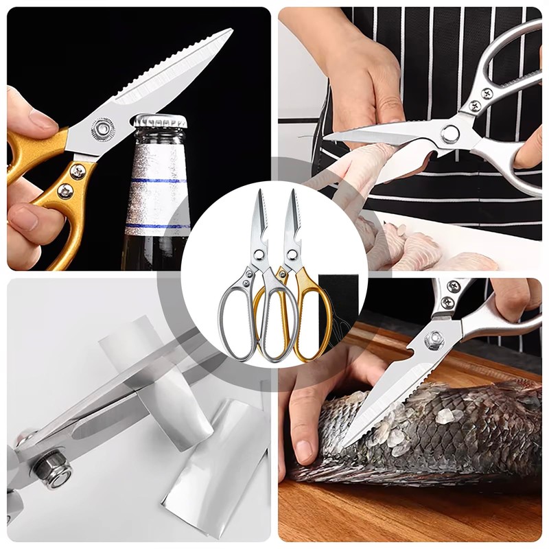 Eastrise Heavy-Duty Kitchen Scissors, Dishwasher-Safe Multi-Purpose Food Shears, Non-Slip Stainless