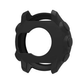 3 Pack Watch Cover Compatible with Garmin Forerunner 55 Silicone Protective Case Shell Smartwatch Accessories (Black)