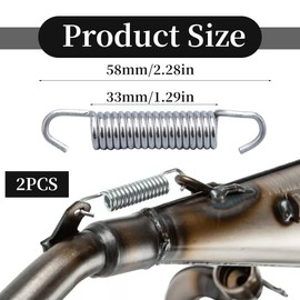 QEXUJOW Springs, Two Piece Universal Exhaust Pipe Spring, Stainless Steel Exhaust Spring, Universal Exhaust Spring Muffler Manifold