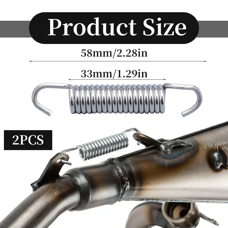 QEXUJOW Springs, Two Piece Universal Exhaust Pipe Spring, Stainless Steel