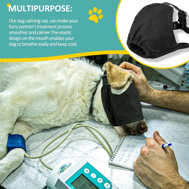 OHCOZZY Dog Calming Cap, Soft Dog Eye Mask Adjustable Mouth