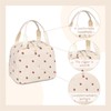 AYNKH Insulated Lunch Bag, with White Small Flower Chopstick Bag,