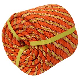 CRAYZA Braided Polyester Rope (3/8 in x 100 ft) Arborist Climbing Rope for Tree Climbing Pulling Swing Sailing, Orange