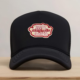 Main Character Energy Patch 3 Inches Funny Quotes Positive Inspiration Bookish Iron On/Sew On Embroidery Fabric Applique Patches for Trucker Hats Clothes Backpack DIY Accessories Friends Mom Gifts