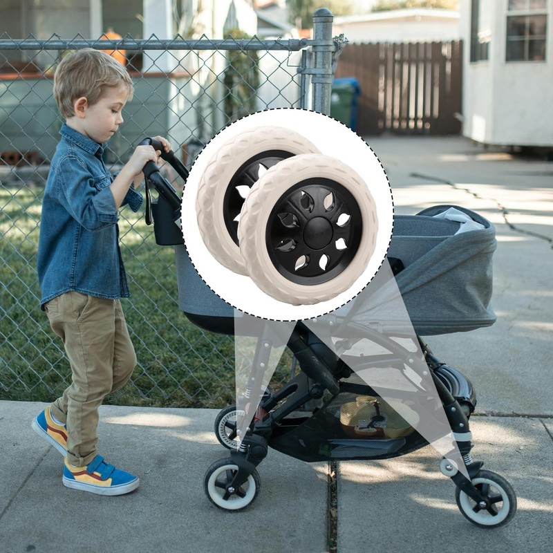 Rumyve 2 Pcs Shopping Cart Replacement Wheels,Black and White Wheels