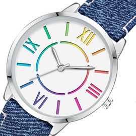 Bisley Women Watch Blue Denim Strap Colorful Dial Easy to Read Waterproof Watch