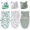 3 Sets Baby Swaddle Sleep Sack with Hat Set, Soft