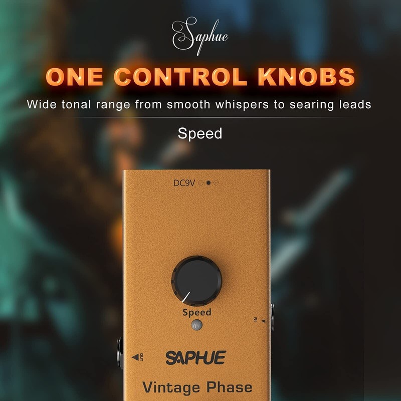 SAPHUE Vintage Phaser Guitar Effects Pedal Speed Knob Effect Pedals