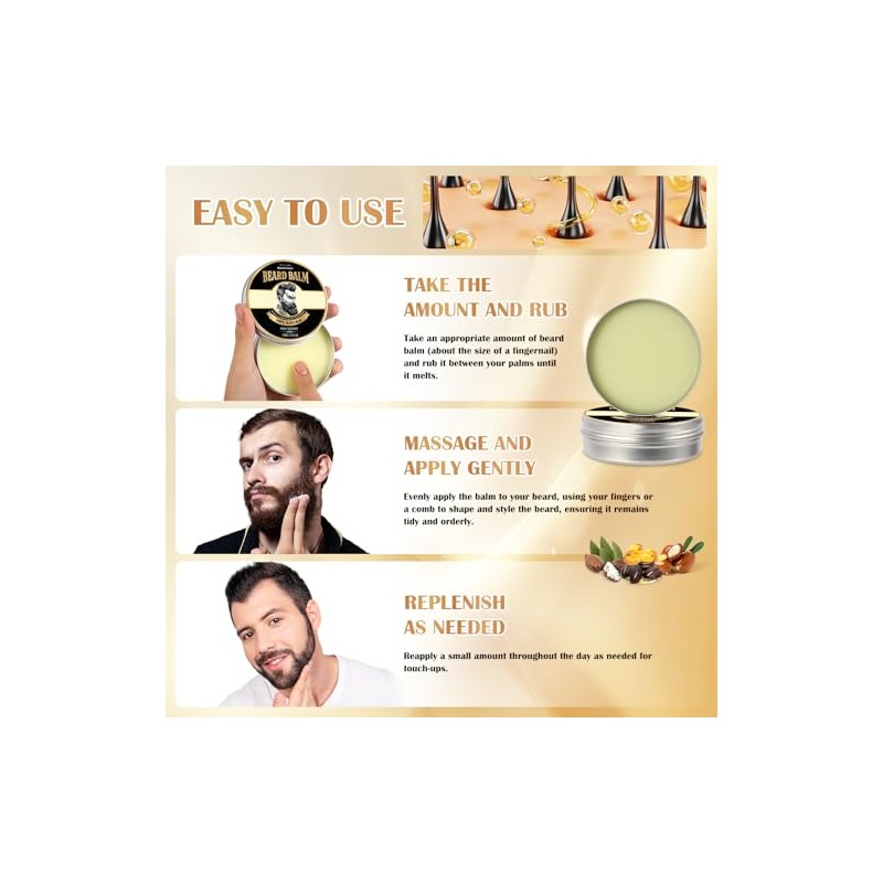 Beauntangly Bálsamo Barba Hombre 100 Natural Manteca Karité Aceite Argán