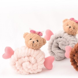 Heart Ribbon Teddy Bear Headband 6Colors 2 Indian Pink 2ea