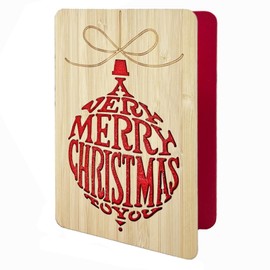 VANSUN Wooden Christmas Greeting Card,Handmade Christmas Blank Card,Merry Christmas Wood Card For Friends,Family