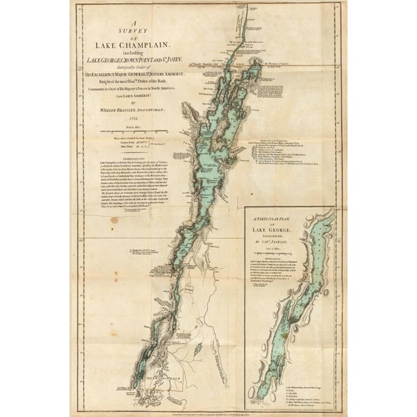 Lake Champlain Map Journal: Vintage Map Notebook