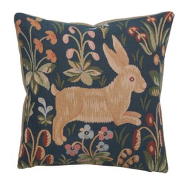 Charlotte Home Furnishing Inc. France Cushion Cover - Large, 19.00 in. x 19.00 in. | Medieval Rabbit Running