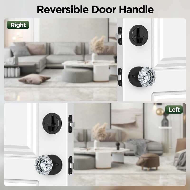 MAXECURITY Black Front Door Handle and Deadbolt Set, Classic Front