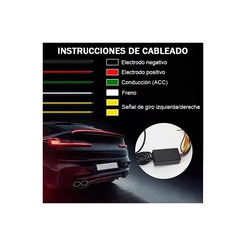 PUNKZZ Alerón Trasero Cajuela Led Universal Cola Luz 4 Colors