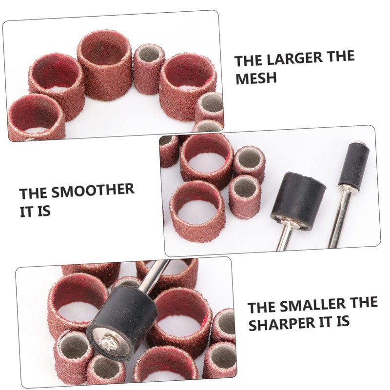 FOMIYES 20pcs Sandpaper Ring Sanding Head for Tool Mesh Polishing