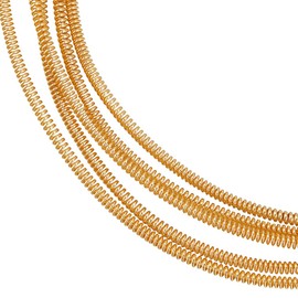 Beebeecraft 2M (6.56 Feet) 28 Gauge French Bullion 24K Gold Plated Brass Round Flexible Coil Wire for Embroidery and Jewelry Making