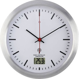 Renkforce E1003R Funk wall clock 17cm x 6cm silver Badezimmer-/Feuchtraum