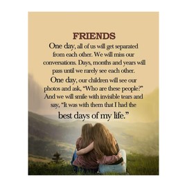 Friends Best Days Of My Life - Modern Inspirational Friendship Wall Art, Landscape Wall Decor Art For Living Room Decor Aesthetic, Teen Room Decor, Dorm, Office Decor & Bedroom Decor, Unframed - 8x10
