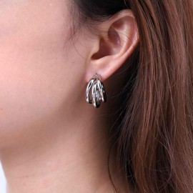 Atentuyi Punk Chunky Twist Circle Earrings Gold Twisted Hoop Drop Dangle Earrings Geometric Huggie Earrings Jewellery for Women and Girls