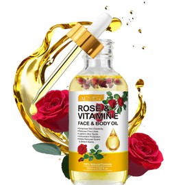 Vitamin E Oil, Rose Vitamin E Face & Body Oil for Skin, Hair, Nails, and Body for Nourishment, Dryness (60ml)