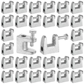 AKOLAFE 30 Pack Beam Clamp Heavy Duty C Clamp Set Small C Clamps with 3/8” Threaded Hole Mini C-Clamp Metal U Clamp 3/4” Jaw Opening Adjustable G Clamps for Woodworking, Welding (Vertical Rod Support)