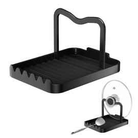 Lid and Spoon Rest, Pot Lid Holder, Kitchen Organiser Pot Lid, Pot Lid Stand Kitchen, Aluminium, Cooking Spoon Rest, Kitchen Organiser for Pot Lid, for Lids, Utensils, Spatula