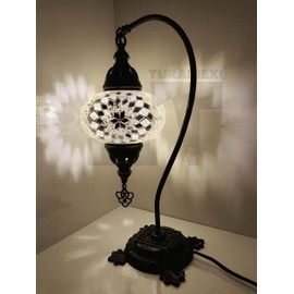 TURAMEX Turkish Mosaic Table Lamps of Swan Style - Handmade Glass Lamps That Reflect The Craftsmanship and Diversity of Orient Culture (GND-DB-3-13)