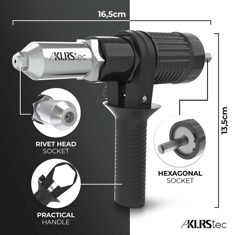 KLRStec Professional Rivet Gun Adapter - Rivet Attachment for Cordless
