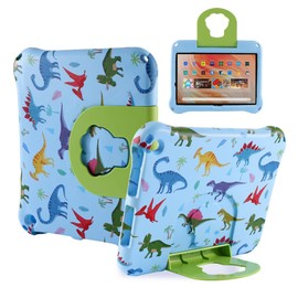 Fire HD 10 2023 2021 13th 11th Generation 11 inch Kid Pro Tablet Cover for Kids Boy Girl Cartoon Dinosaur EVA Kid-Proof case with Stand Handle Shockproof Kid-Friendly Durable Case Toddlers (Blue)