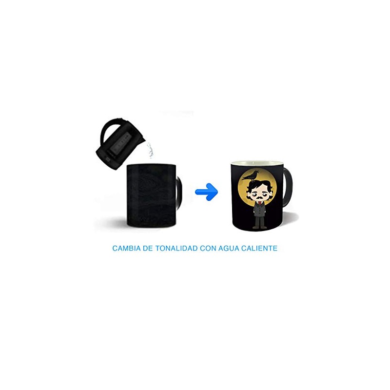 Taza Mágica 11oz Edgar Allan Poe caricatura