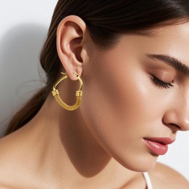 14K Gold Plated Heart Shaped Hoop Earrings for Women Hypoallergenic Stainless Steel Large Elegances Wedding Earrings 35mm Unique Bridesmaid Gifts