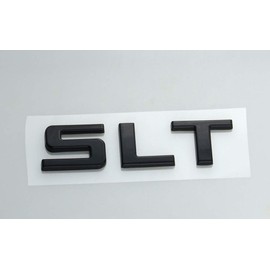 Pair SLT Emblem 3D Badge Adhesive Back Letter Nameplate Replacement For Sierra Yukon Canyon 1500HD 2500HD 3500HD (Gloss Black)