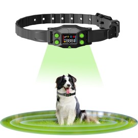 AEZ Smart Dog Collar, GPS Dog Tracker, Wireless Dog Fence System, Invisible GPS Fence Collar for Dogs with Beep Vibration Alert Modes, Radius 25-999 Yards for Over 15lbs Dogs, IPX7 Waterproof