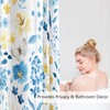 MAYZUS Blue Yellow Floral Shower Curtain 60x72, Cute Flower Fabric