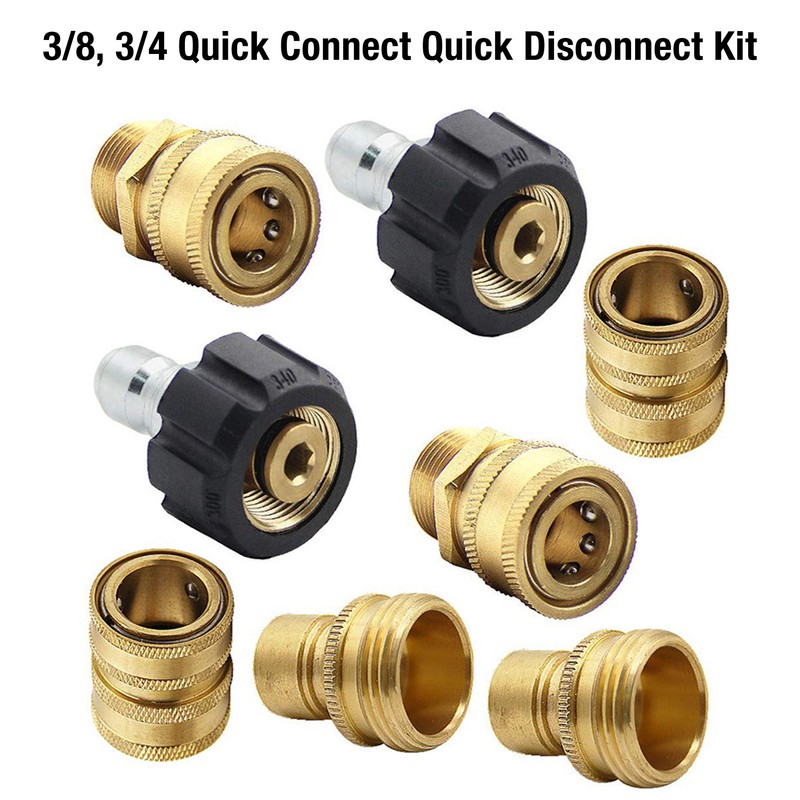 Garden Hose Quick Connector Set 3/8in 3/4in American Garden Hose