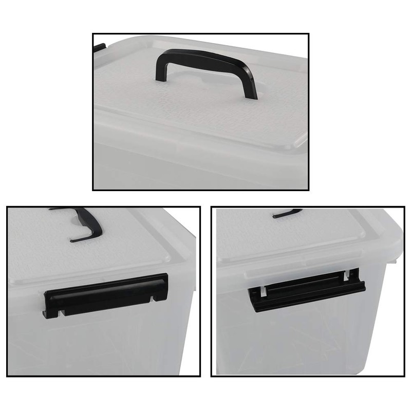 Anbers 12 Quart Clear Plastic Bins with Lid, Latching Box