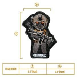 OneTigris Dog Embroidery Morale Patch Mascot Patch/Woven Fabric Velcro Patch