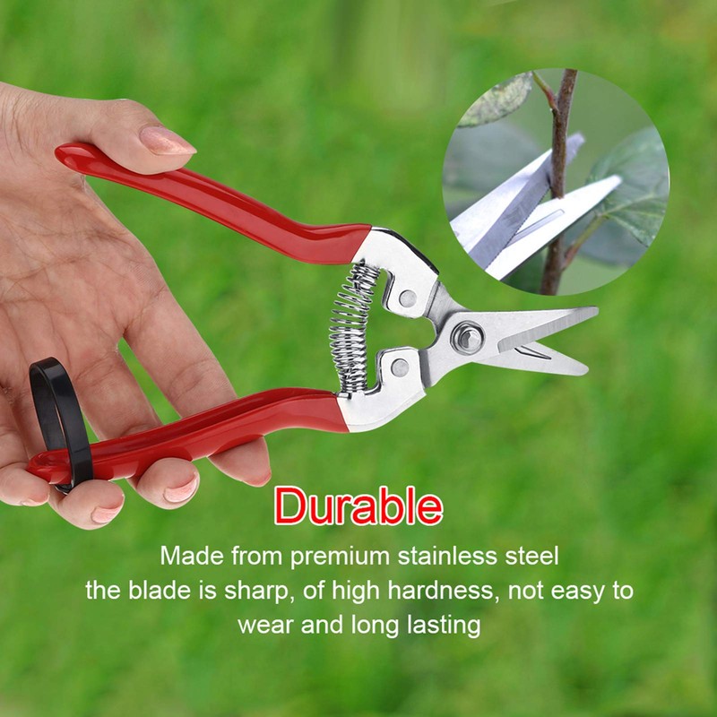 Garden Scissor,Stainless Steel Floral Scissors Fruit Tree Pruners with Safety