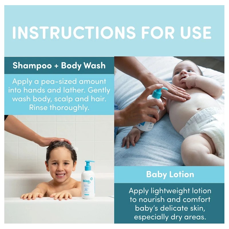 Bliss Baby Bath Bundle, 2-in-1 Shampoo + Body Wash &