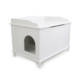 Designer Catbox Jumbo Litter Box Enclosure White: Hidden, Dog-Proof Pet Furniture, Perfect for Big and Tall Cats- Cat Litter Box Furniture Hidden - Litterbox Enclosures - Litter Box Cover
